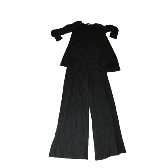 Brynn Walker Size XS Charcoal 2 piece knit Outfit Top + Pants Designer - Picture 1 of 7